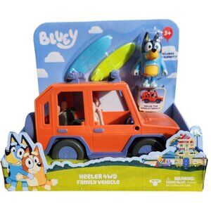 New Bluey Family Cruiser Car Vehicle Blue Dog Family Caravan Toy Set with 2 Surf